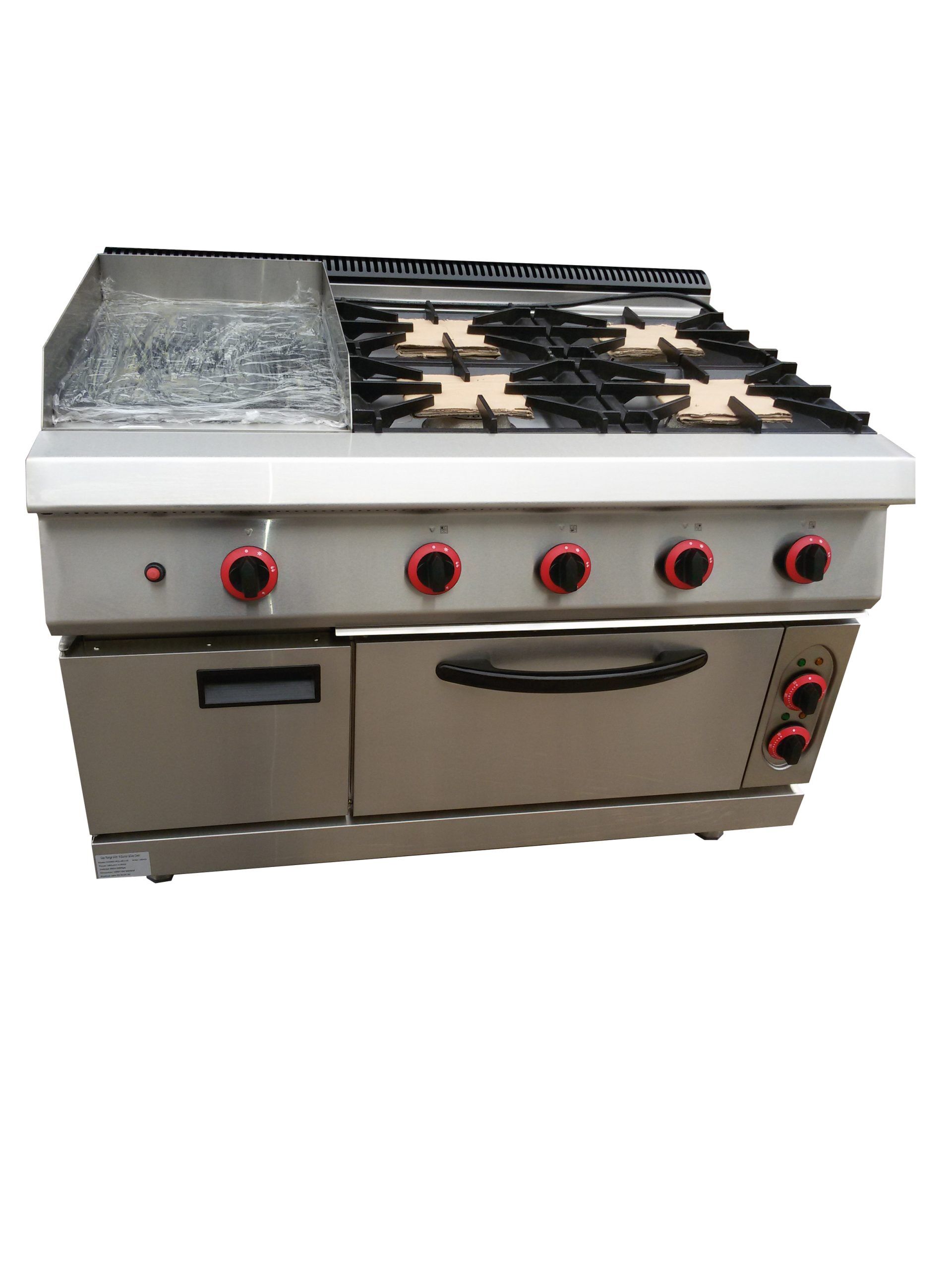 Cooking Range With Multi-Burner Griddle & Electric – Commercial Kitchen Stove (options)